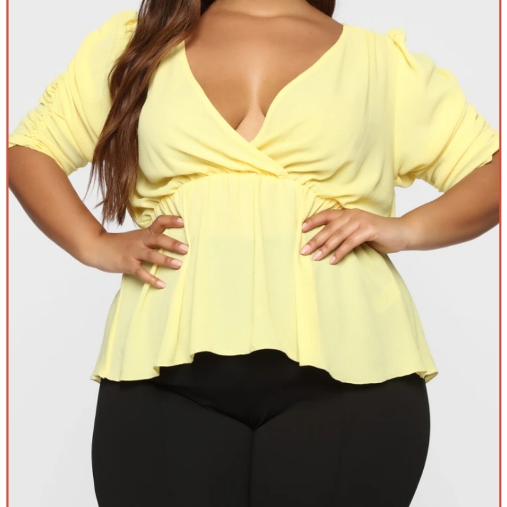 Fashion Nova princess love top yellow💛